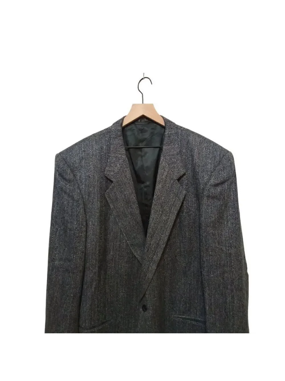 ANTONIO Parillo Blue Tweed Silk Wool Single Breasted Casual Blazer Sz 48
